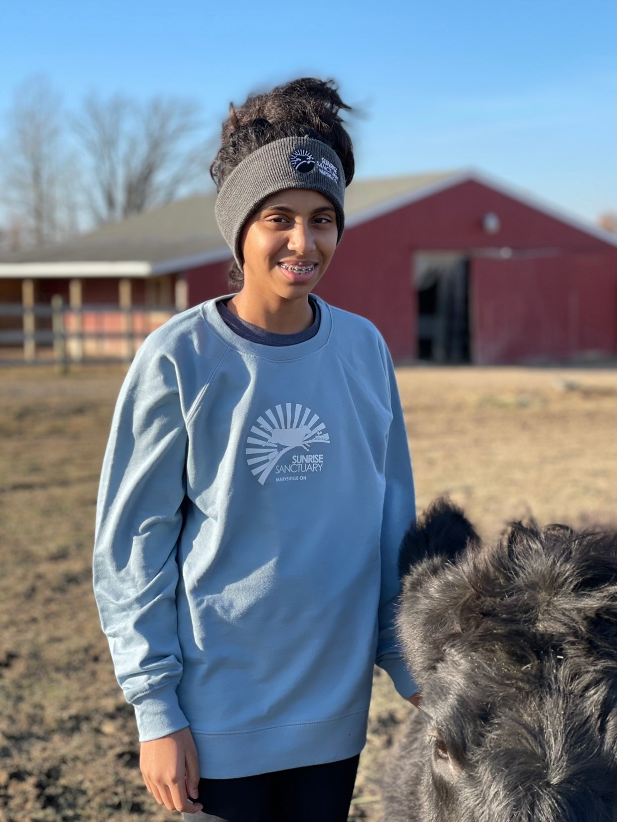 Unisex Lightweight Crew Sweatshirt with White Logo